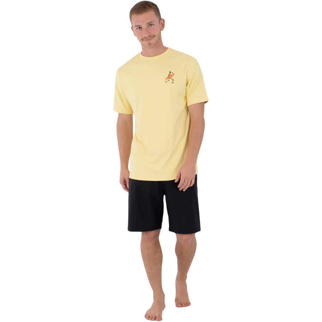 2026 Hurley Hommes Débardeur Lycra à Manches Courtes Regular Flamengue MLEU00007 - Nectarine